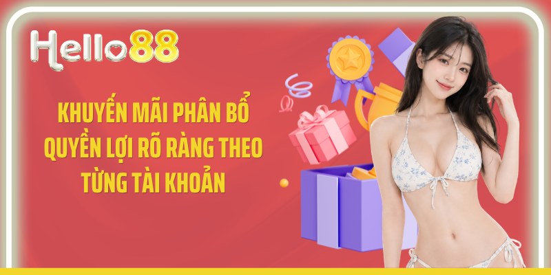 Khuyến mãi phân bổ quyền lợi rõ ràng theo từng tài khoản