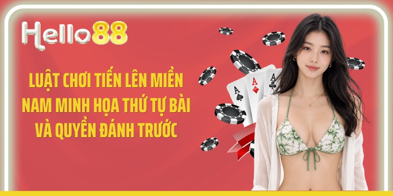 Luật chơi tiến lên miền nam minh họa thứ tự bài và quyền đánh trước