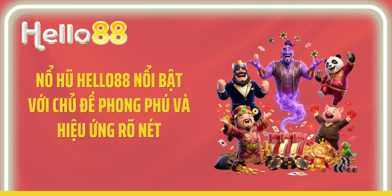 Nổ hũ Hello88 nổi bật với chủ đề phong phú và hiệu ứng rõ nét