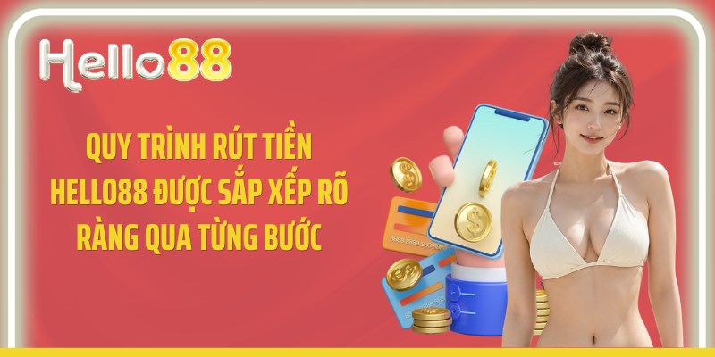 Quy trình rút tiền Hello88 được sắp xếp rõ ràng qua từng bước